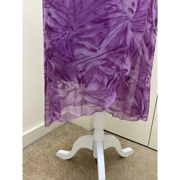 VtG Jonathan Martin 100% Silk Dress Y2K Fairy Babydoll Purple Sheer Sz 6 NWT - Picture 6 of 16